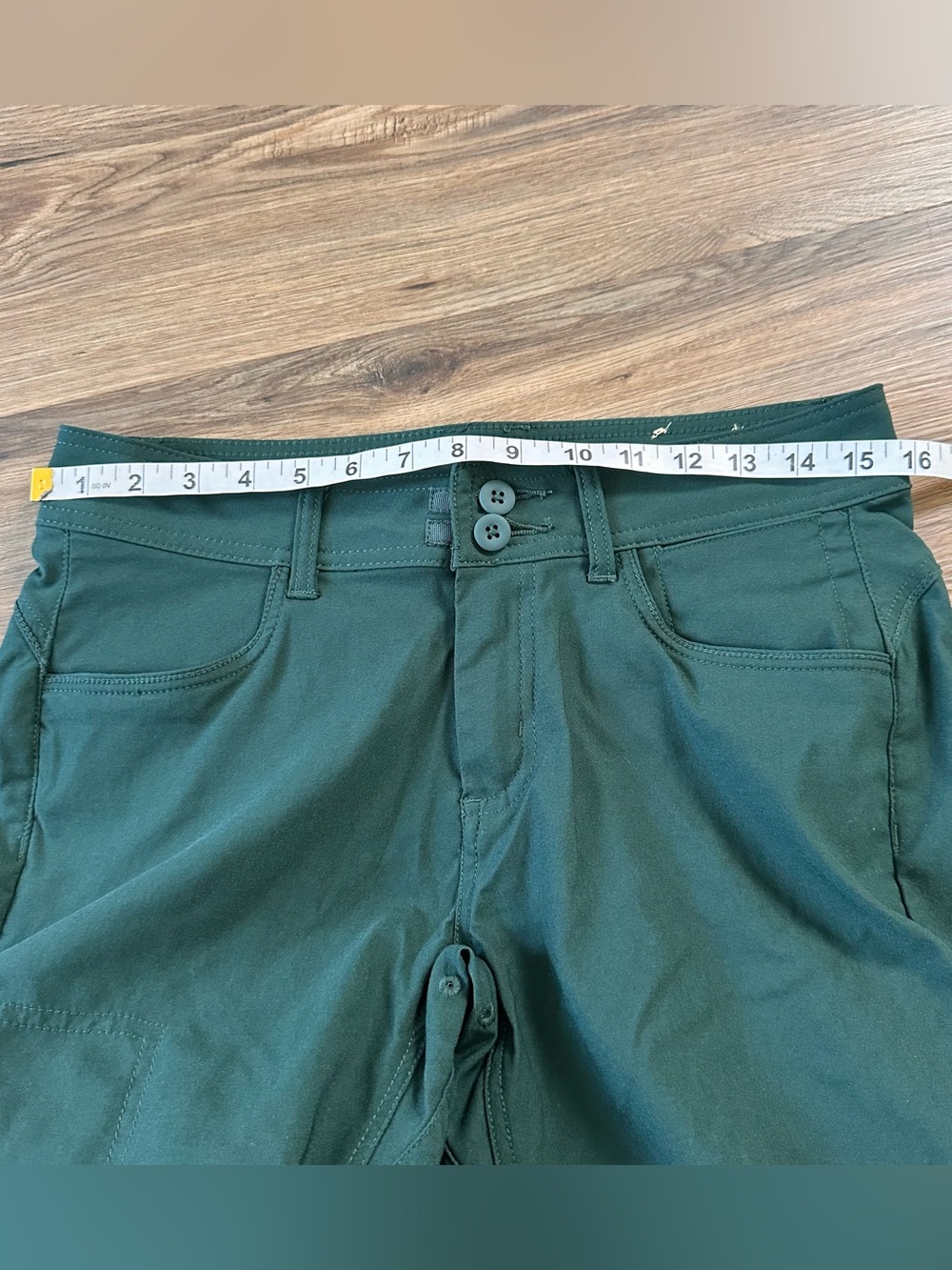 Prana Halle Straight Leg Pants Women 6 Green Hiking Stretch Mid Rise UPF Outdoor - Picture 9 of 13